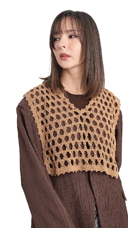 Celebrity Style Crochet V-Neck Dickey