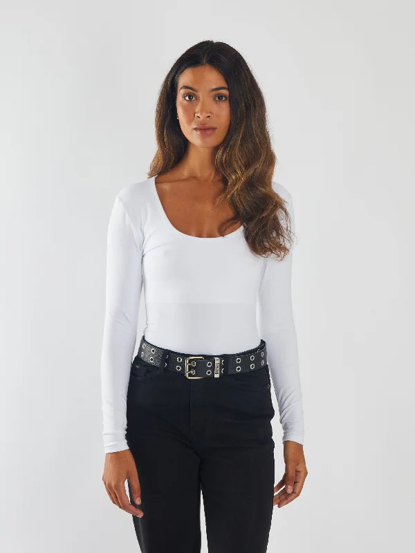 Avant-garde trend Brianne Bodysuit White