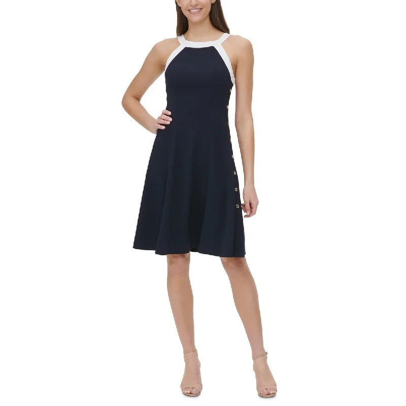 Classic Series Tommy Hilfiger Women's Colorblocked Fit & Flare Dress Blue Size 16