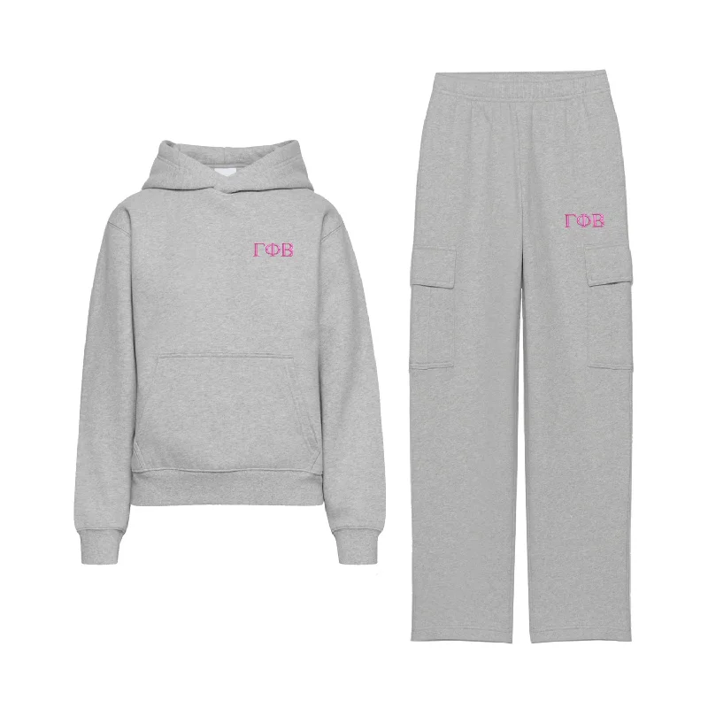 Ultra-lightweight Gamma Phi Beta Fave Fit Fleece Cargo Hoodie Set