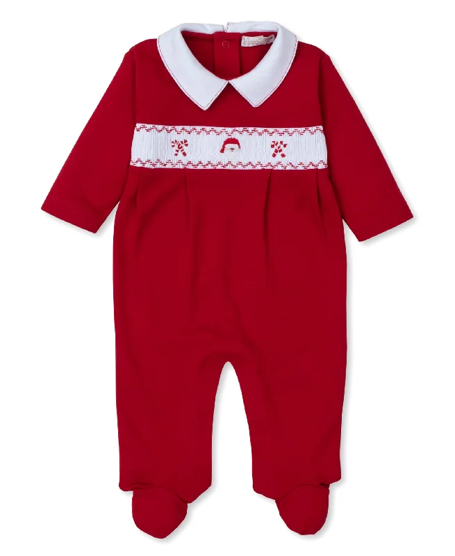 Boutique Recommendation Kissy Kissy Footie with Hand Smocking and Collar in Holiday Medley Boutique Recommendation Kissy Kissy Footie with Hand Smocking and Collar in Holiday Medley
