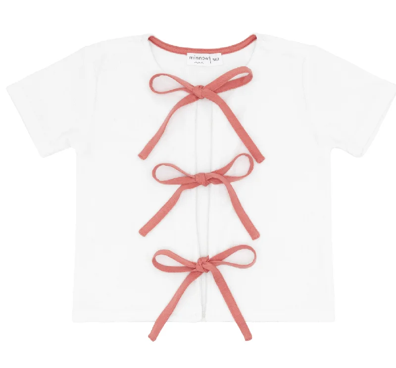 Urban Style Minnow White Terry Top with East End Red Ties