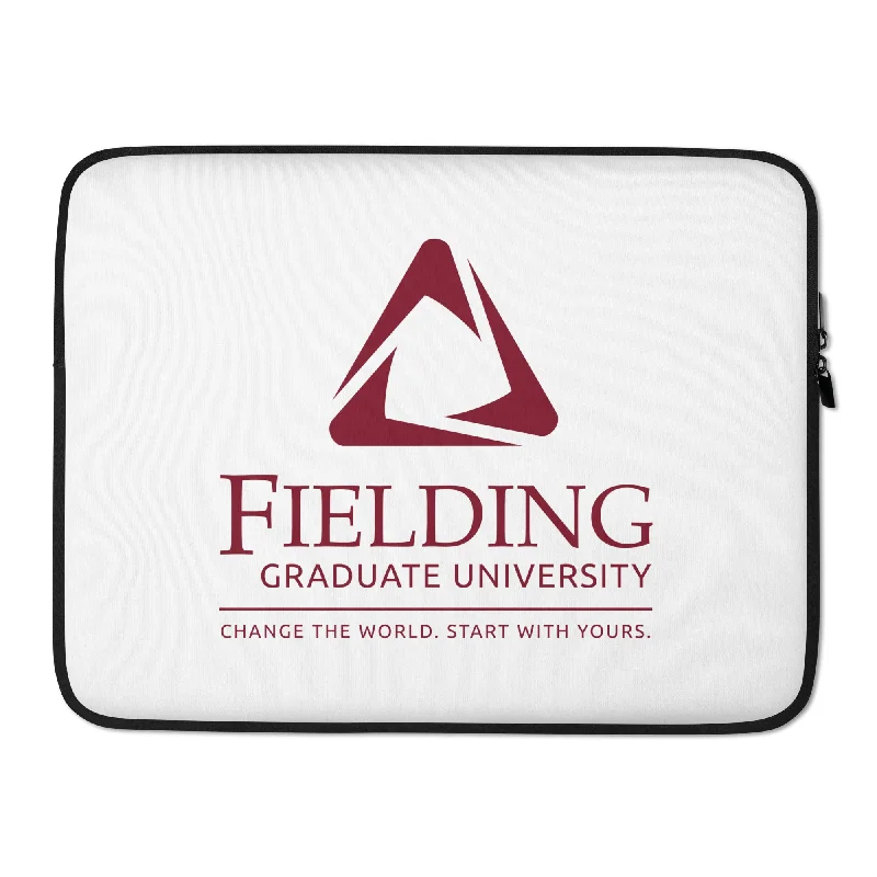 British Style Laptop Sleeve - White | Fielding Logo