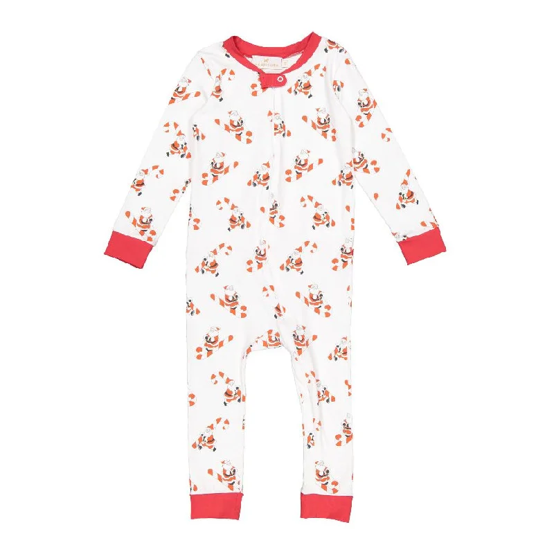 Autumn Selection Sal & Pimenta Baby Pajamas in Candy Cane Sleigh