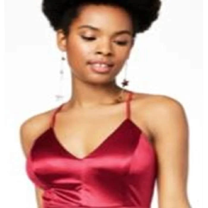 Exquisite workmanship Teeze Me Women's Strappy Back Spaghetti Strap V Neck Mini Body Con Cocktail Dress Red Size 13-14