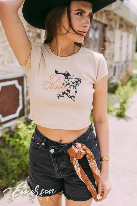Chic Comfort Chi O Cowgirl Bid Day Baby Tee