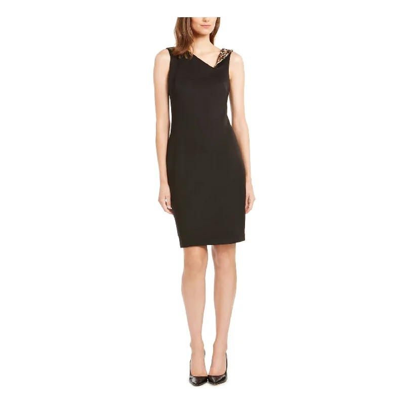 Classic Style Calvin Klein Women's Sleeveless Above the Knee Body Con Cocktail Dress Black Size 12