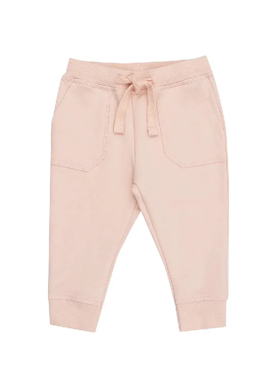 Street Casual Style French Terry Paper Bag Jogger - Solid Pink