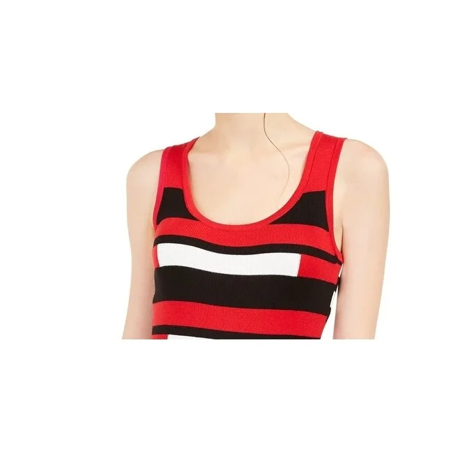 New Products Planet Gold Women's Color Block Sleeveless Scoop Neck Above The Knee Body Con Dress Red Size X-Small