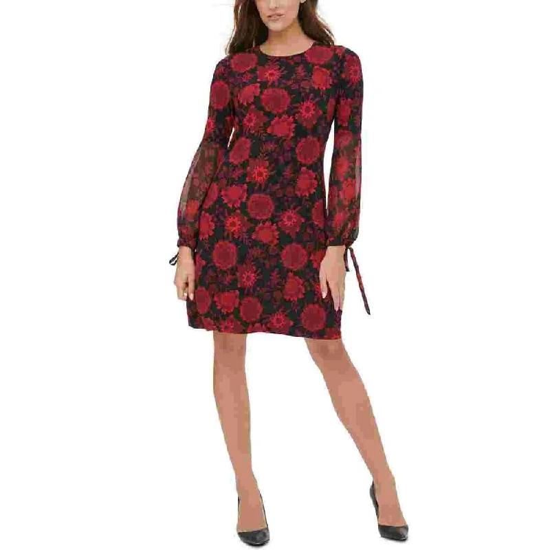 Cool Breeze At Night Tommy Hilfiger Women's Floral Shift Mini Dress Charcoal Size 6