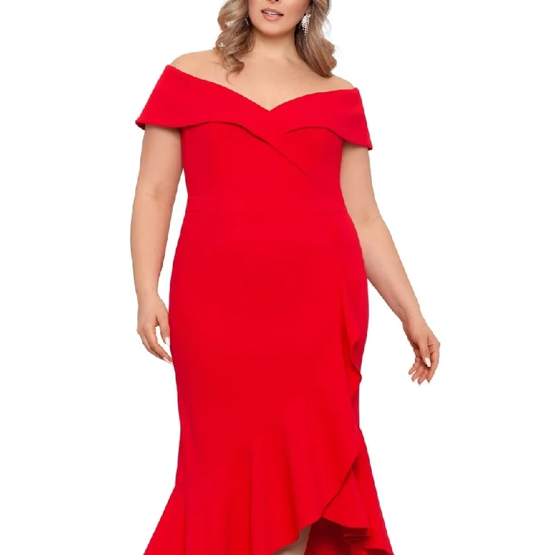 Classic Choice Xscape Women's Ruffled Sheath Dress Red Size 22W