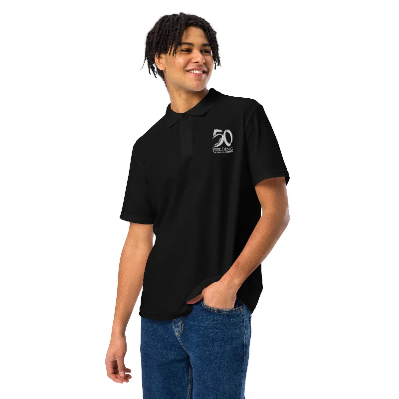 Unique Design Unisex Pique Polo Shirt - White Logo | 50th Anniversary