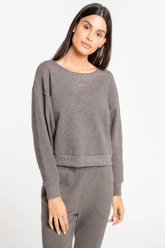 Street Sports Style Relaxing Cropped Maxi Blouse
