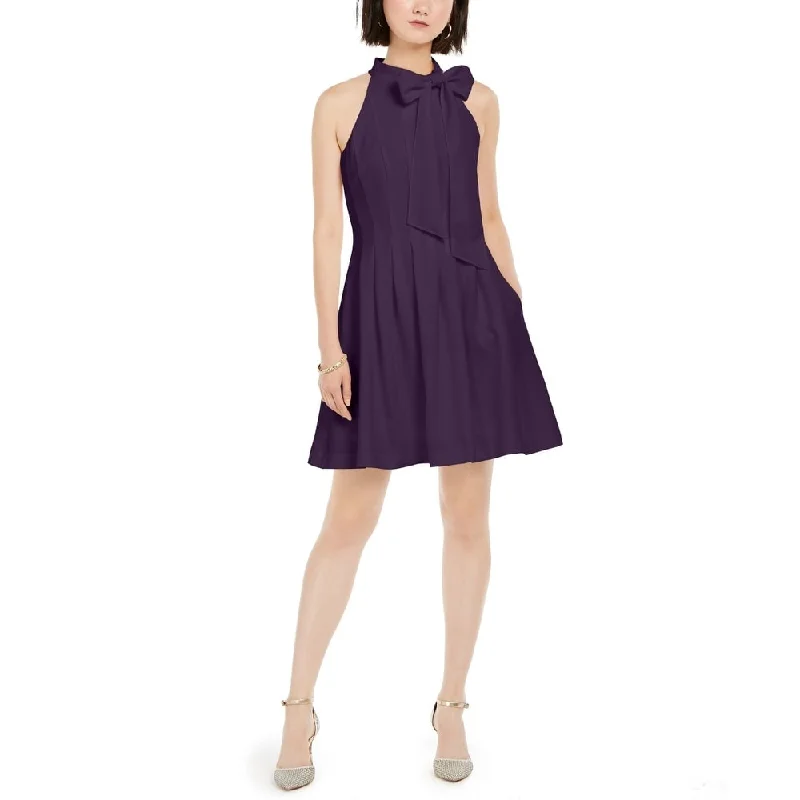 Street Fashion Vince Camuto Women's Bow-Neck Fit & Flare Dress Purple Size 2