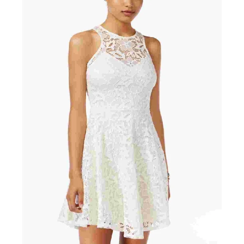 Unique Fashion Material Girl Women's Sleeveless Illusion Neckline Mini Sheath Party Dress White Size Small Unique Fashion Material Girl Women's Sleeveless Illusion Neckline Mini Sheath Party Dress White Size Small