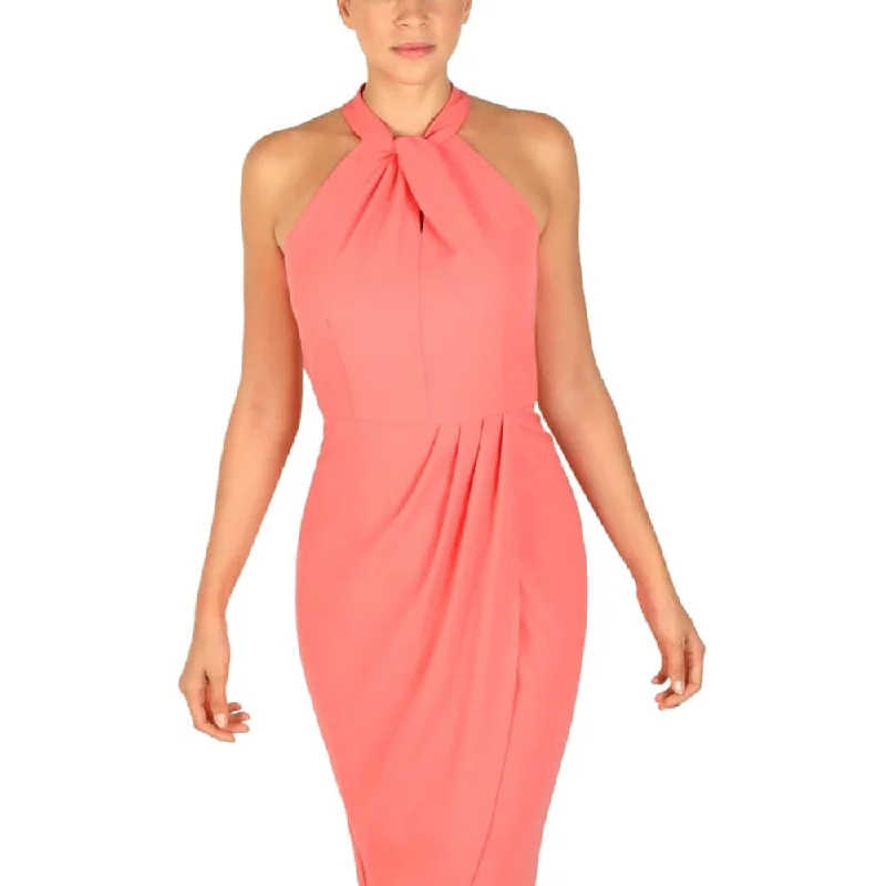 Celebrity Style Julia Jordan Women's Knot Neck Halter Dress Orange Size 16