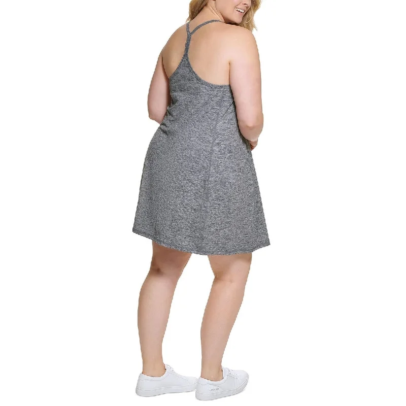 Comfortable And Versatile Calvin Klein Women's Space Dyed Strappy Tank Dress Black Size 2X