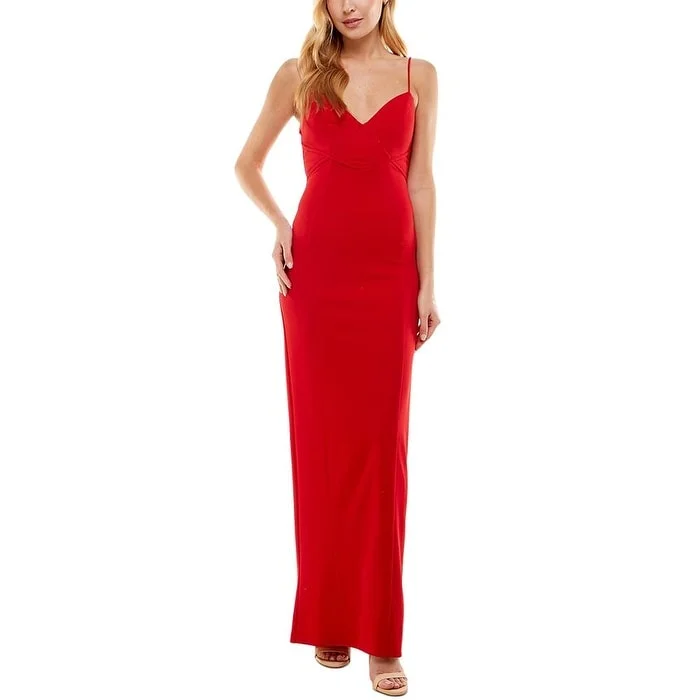 Party Wear City Studios Junior's SeaScuba Creep Gown Red Size X-Large