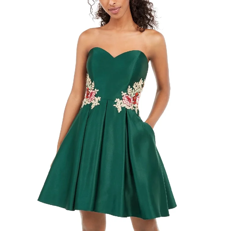 Simple Style Blondie Nites Juniors' Sweetheart Applique Dress Green Size 1