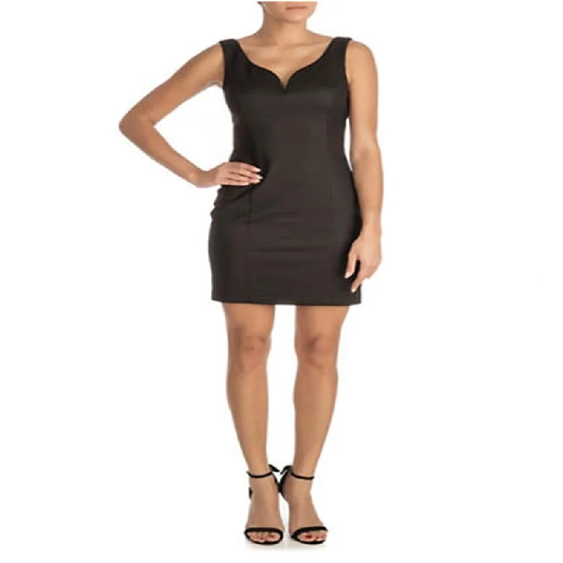 Cozy Outfit Guess Women's Ribbed Sleeveless V Neck Short Evening Body Con Dress Black Size 6