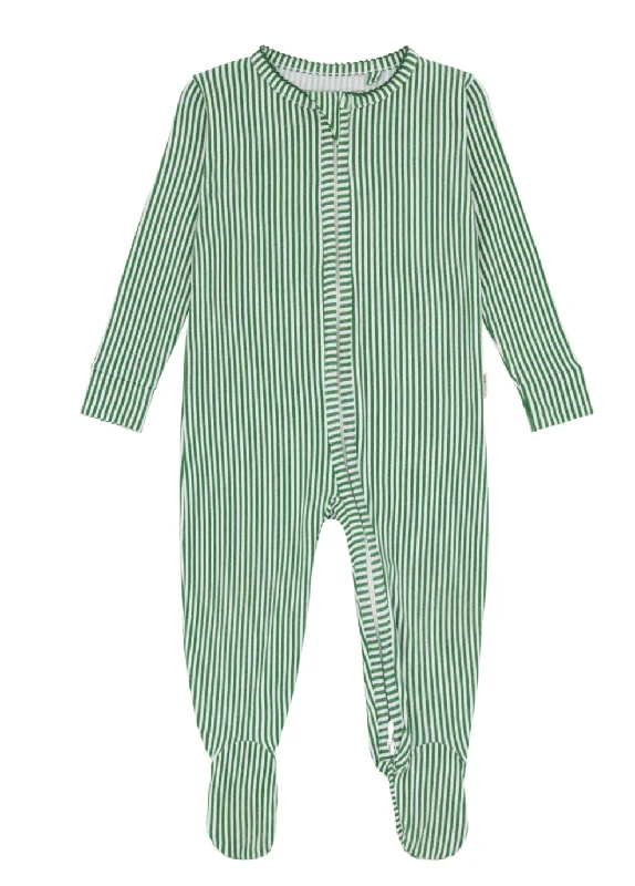 Energy Wear Minnow Footie in Hunter Green Stripe