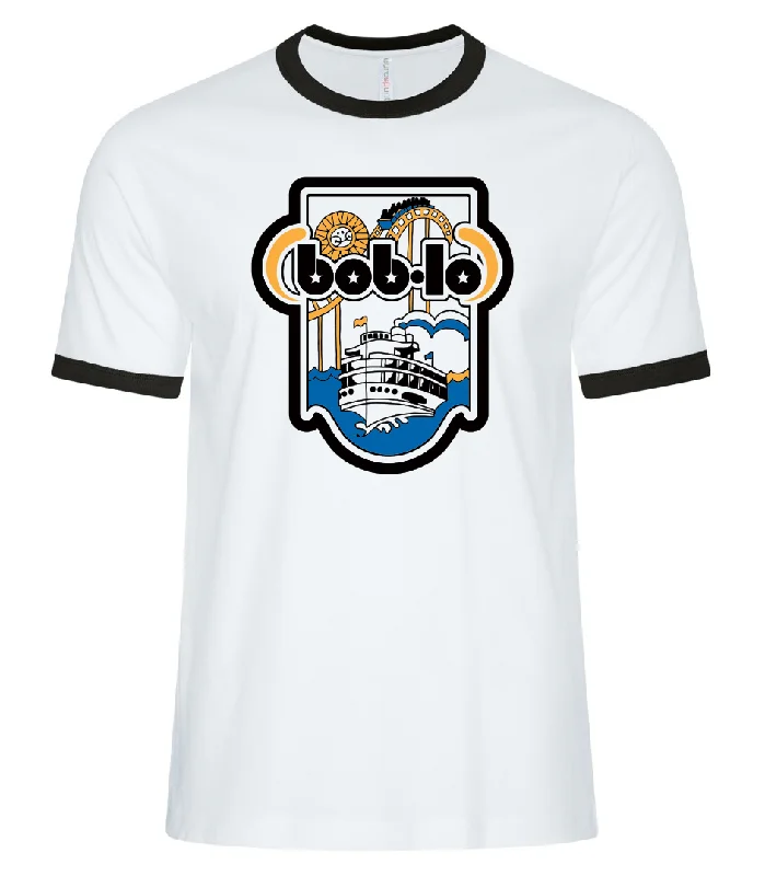 Street Vertical And Horizontal Design Boblo Island 70's Ringer T-Shirt