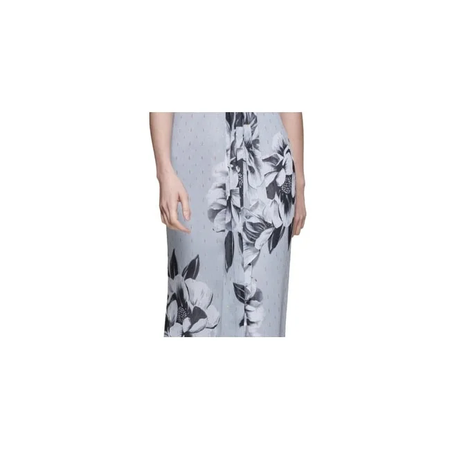 Modern City Calvin Klein Women's Metallic Embroidered Gown Gray Size 2
