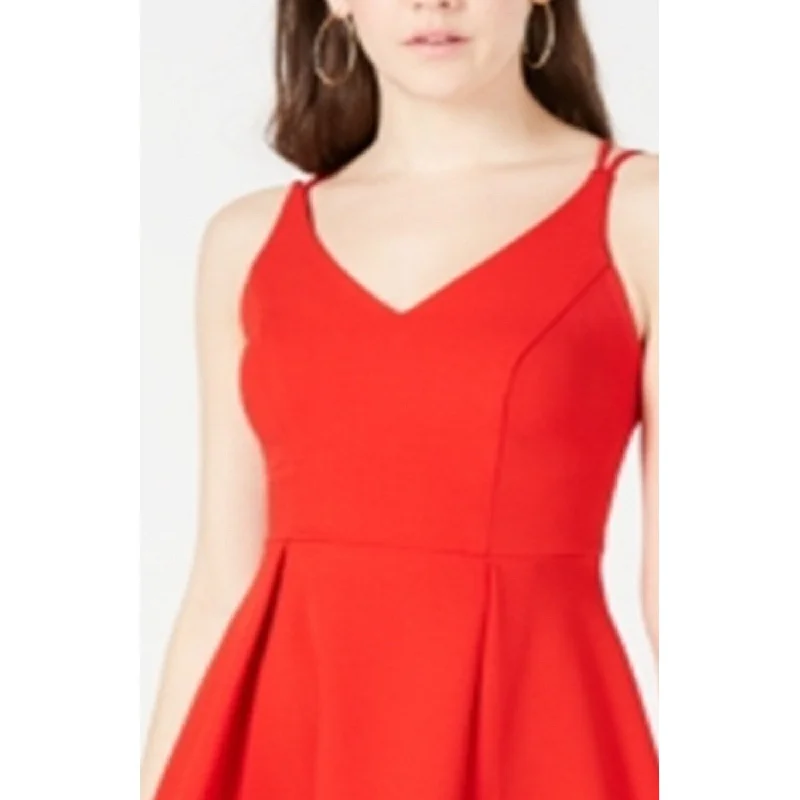 Personalized Series B. Darlin Women's Strappy High Low Fit & Flare Dress Red Size 1/2