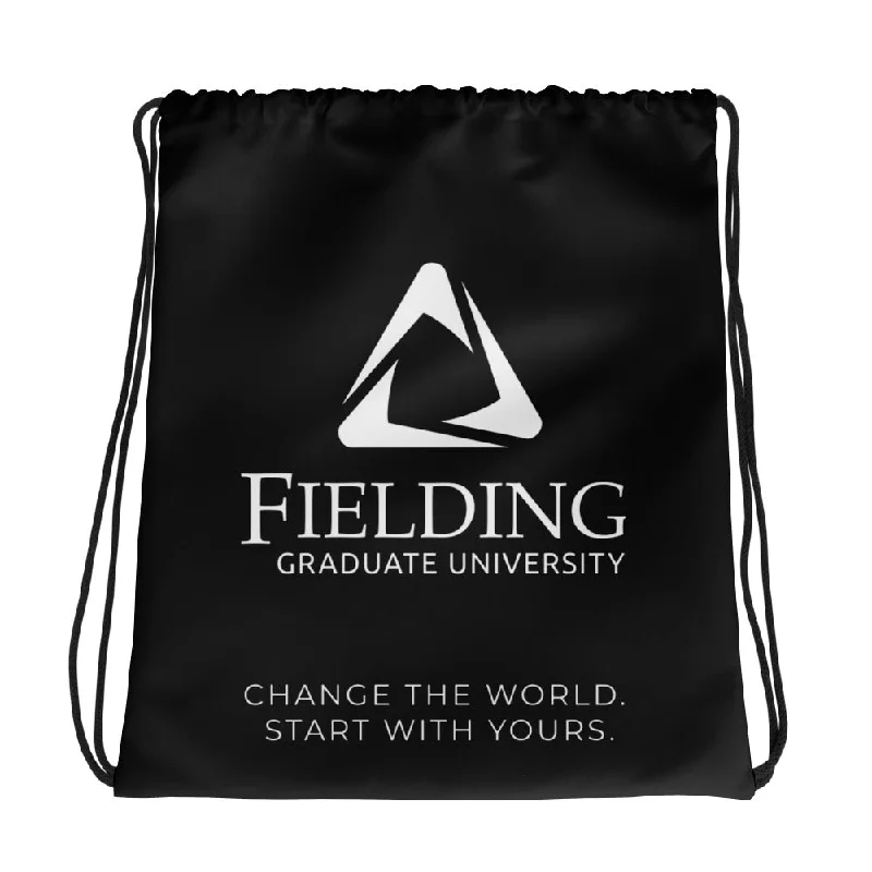 Minimal Classic Drawstring Bag - Black | Fielding Logo