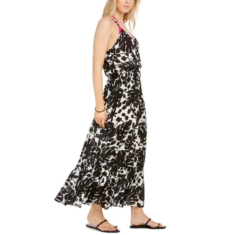 Youthful Street Fashion Kate Spade New York Women's Printed Cover Up Maxi Dress Swimsuit Black Size Small