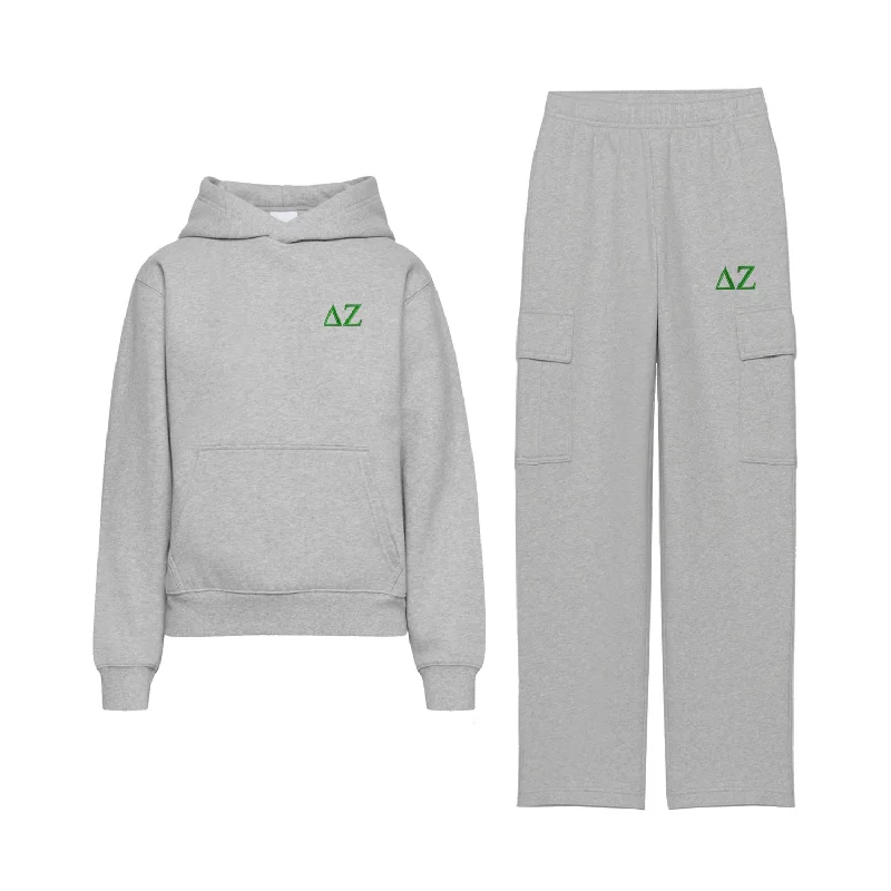 Classic Series Delta Zeta Fave Fit Fleece Cargo Hoodie Set