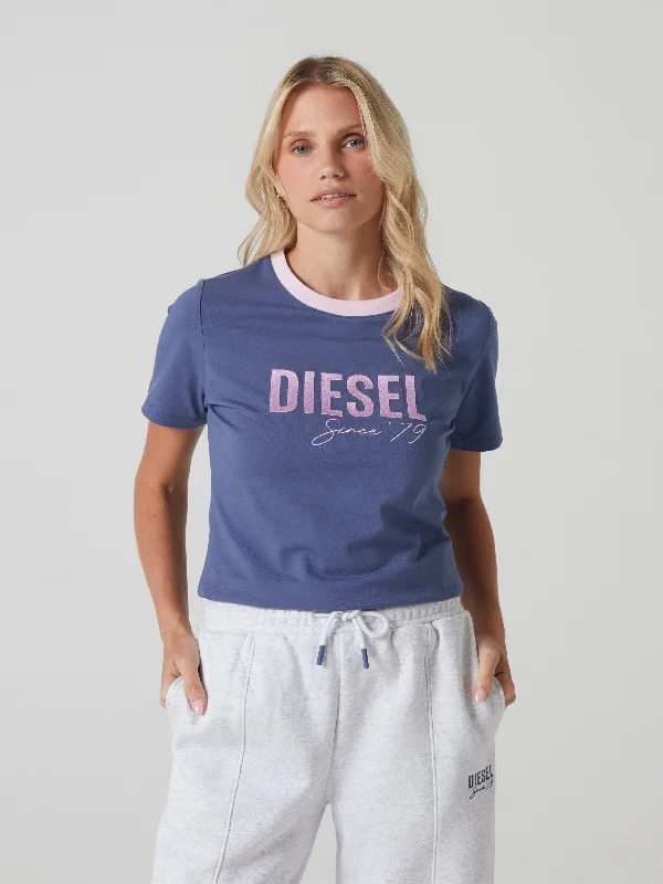 Street Letter Style Yasmin T-Shirt Warm Blue