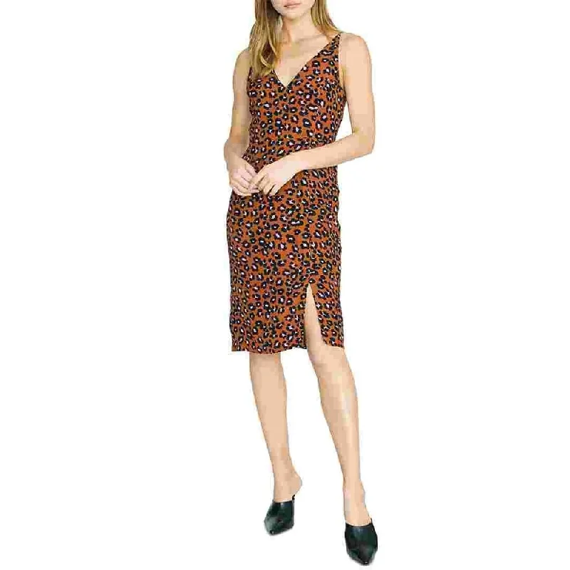 French Retro Sanctuary Women's Save The Date Leopard Print Sheath Dress Med Brown Size 4