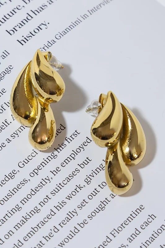 Sports outdoor style GOLD PLATED 3 MOLECULES EARRINGS