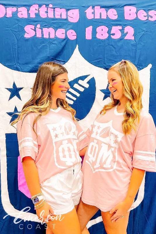 Soft Wear Phi Mu Drafting the Best Bid Day Jersey Tee