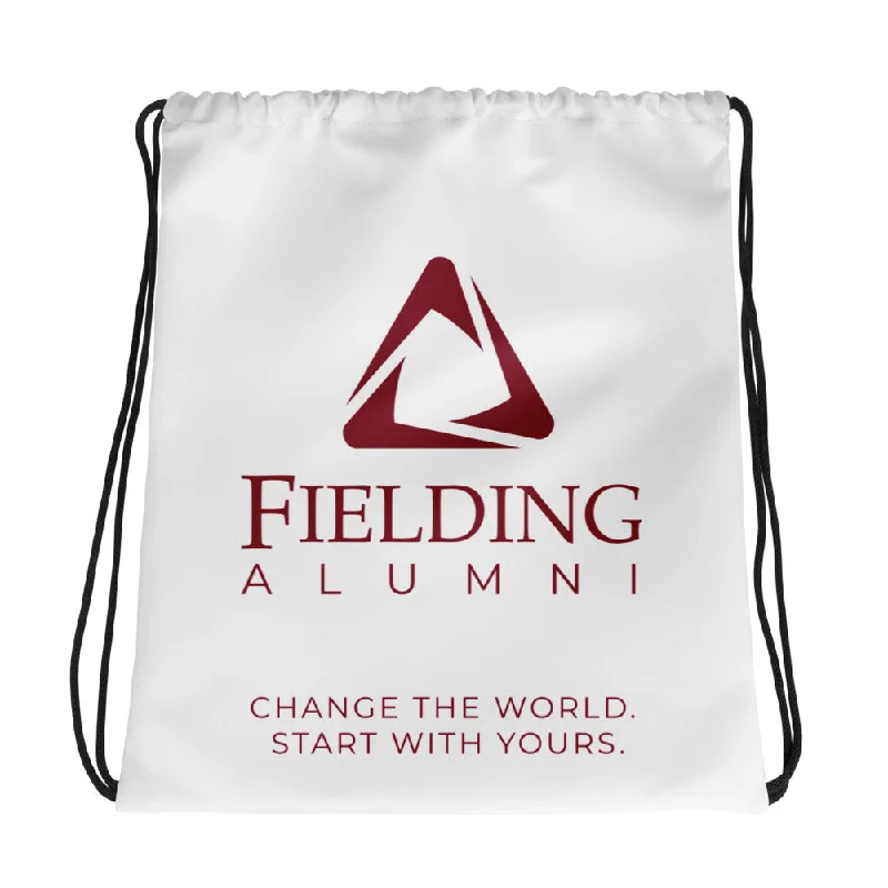 Romantic Temperament Drawstring Bag - White | Alumni Logo