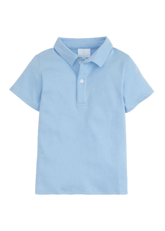 Slim Fit Little English Short Sleeve Polo in Light Blue