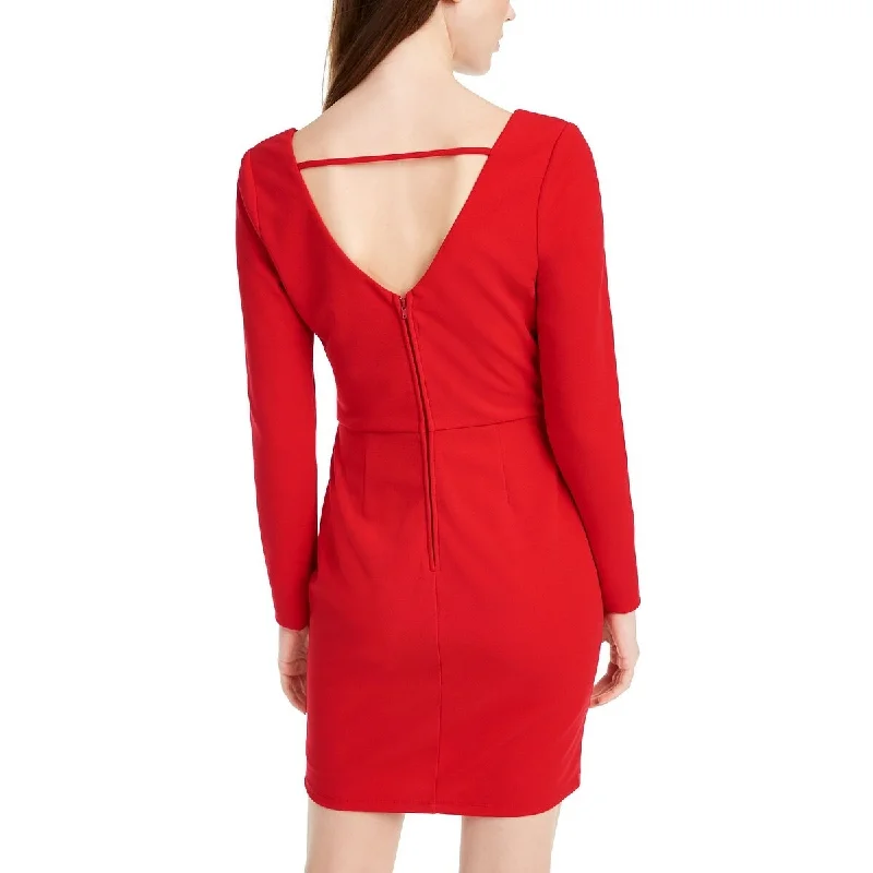 Sports And Leisure Crystal Doll Women's Double V Party Mini Dress Red Size 7