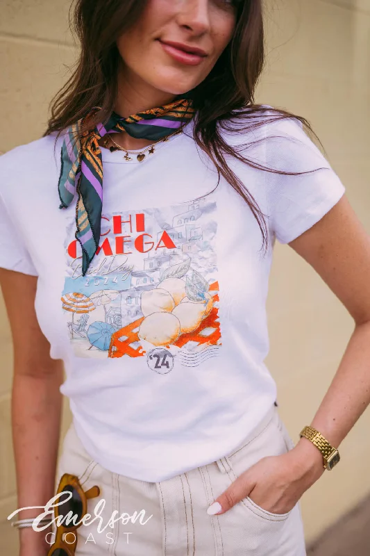 Warm And Comfortable Chi Omega Coastal Bid Day Tee