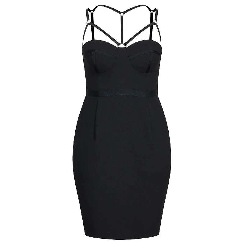 Simple Comfort City Chic Women's Trendy Plus Audacious Dress Black Size 22W