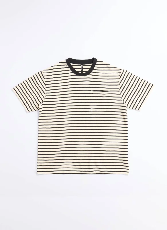 Boutique display Jacquard Short Sleeves Border Top (T03)