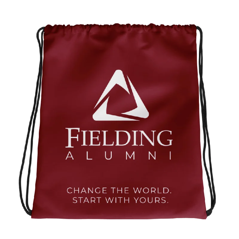 High-end Design Drawstring Bag - Merlot | Alumni Logo