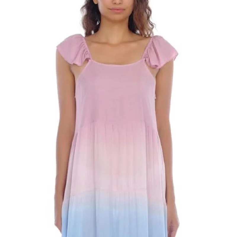 Stylish Comfort Raviya Women's Ombre Maxi Coverup Dress Swimsuit Pink Size Medium