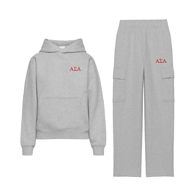 Sexy Fun Alpha Sigma Alpha Fave Fit Hoodie & Cargo Pant Set