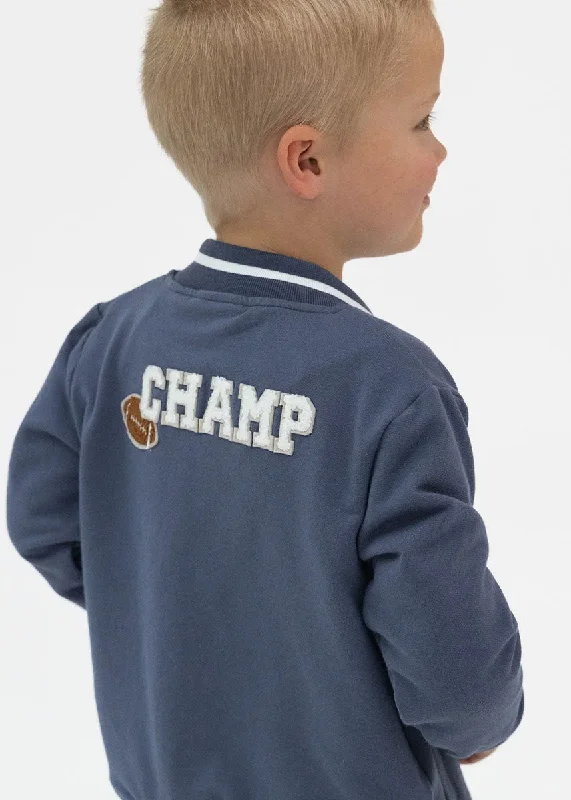 Sports Jacket French Terry Letterman Jacket - Football Blue