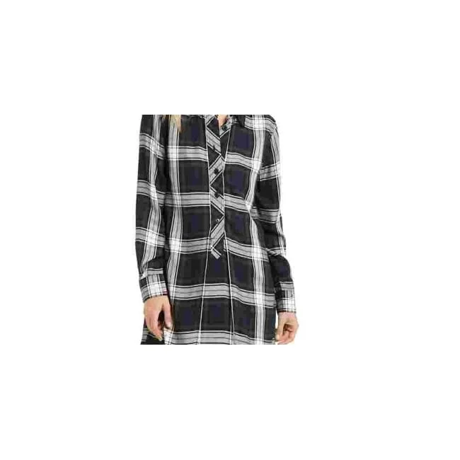 Advanced Customization Tommy Hilfiger Women's Plaid High Low Shirtdress Blue Size 8