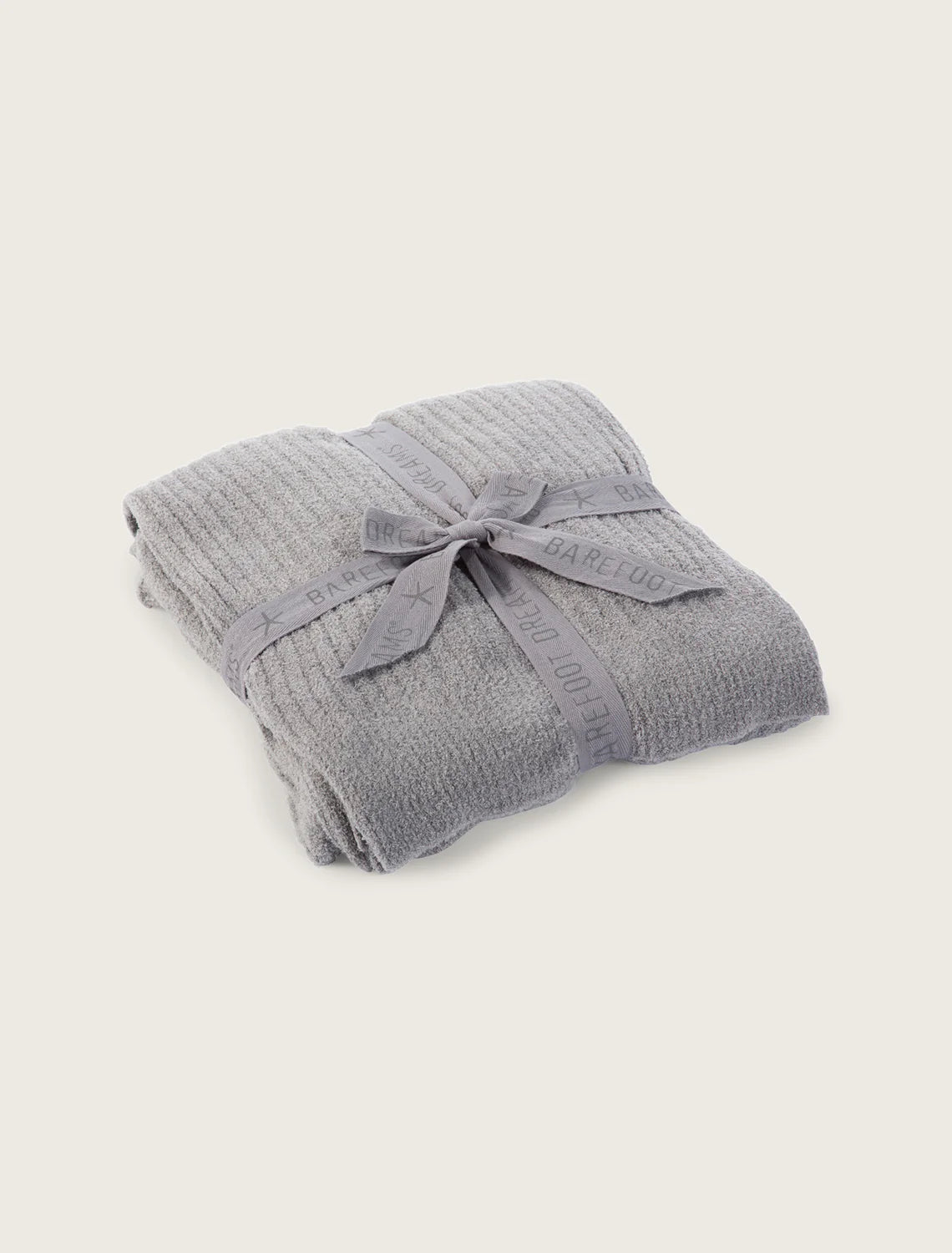 Basic Version Barefoot Dreams CozyChic Lite Ribbed Throw Blanket in Pewter