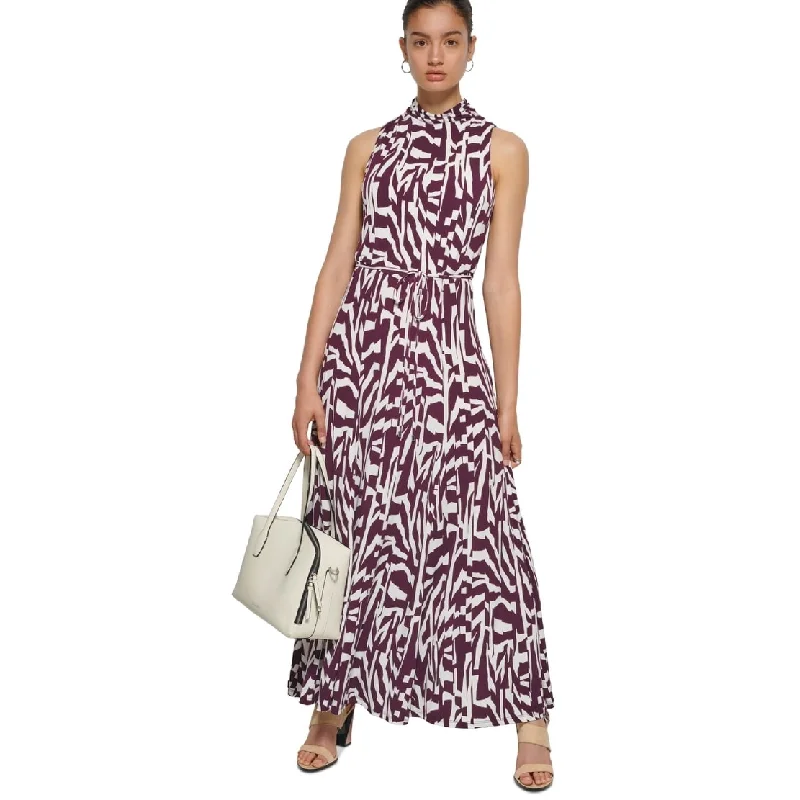 Wandering freely Calvin Klein Women's Printed Sleeveless Maxi Dress Purple Size Small