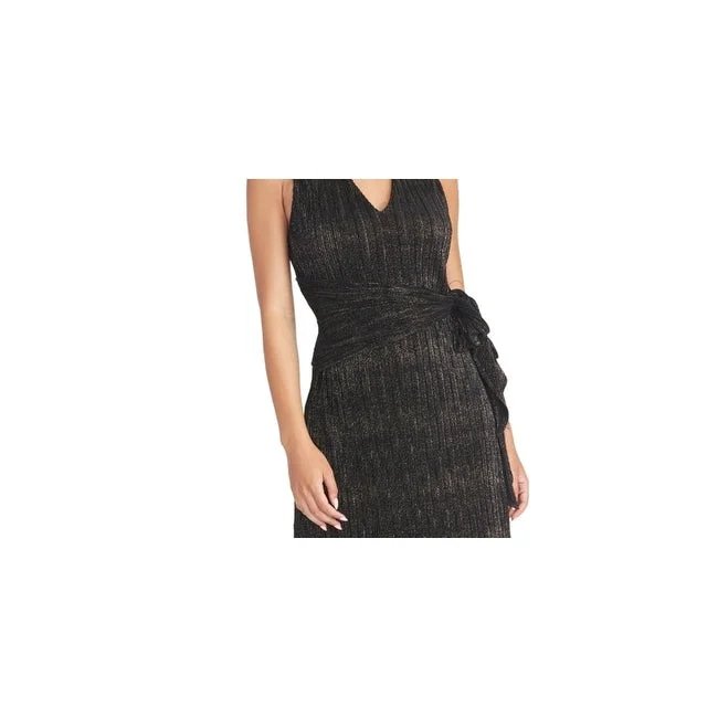 Urban Sense Rachel Roy Women's Sparkle Pleated Knit Alex Dress Black Size X-Large