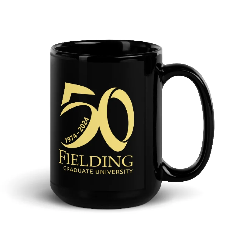 High-quality Fabrics Coffee Mug - 15oz Black Glossy | 50th Golden Anniversary